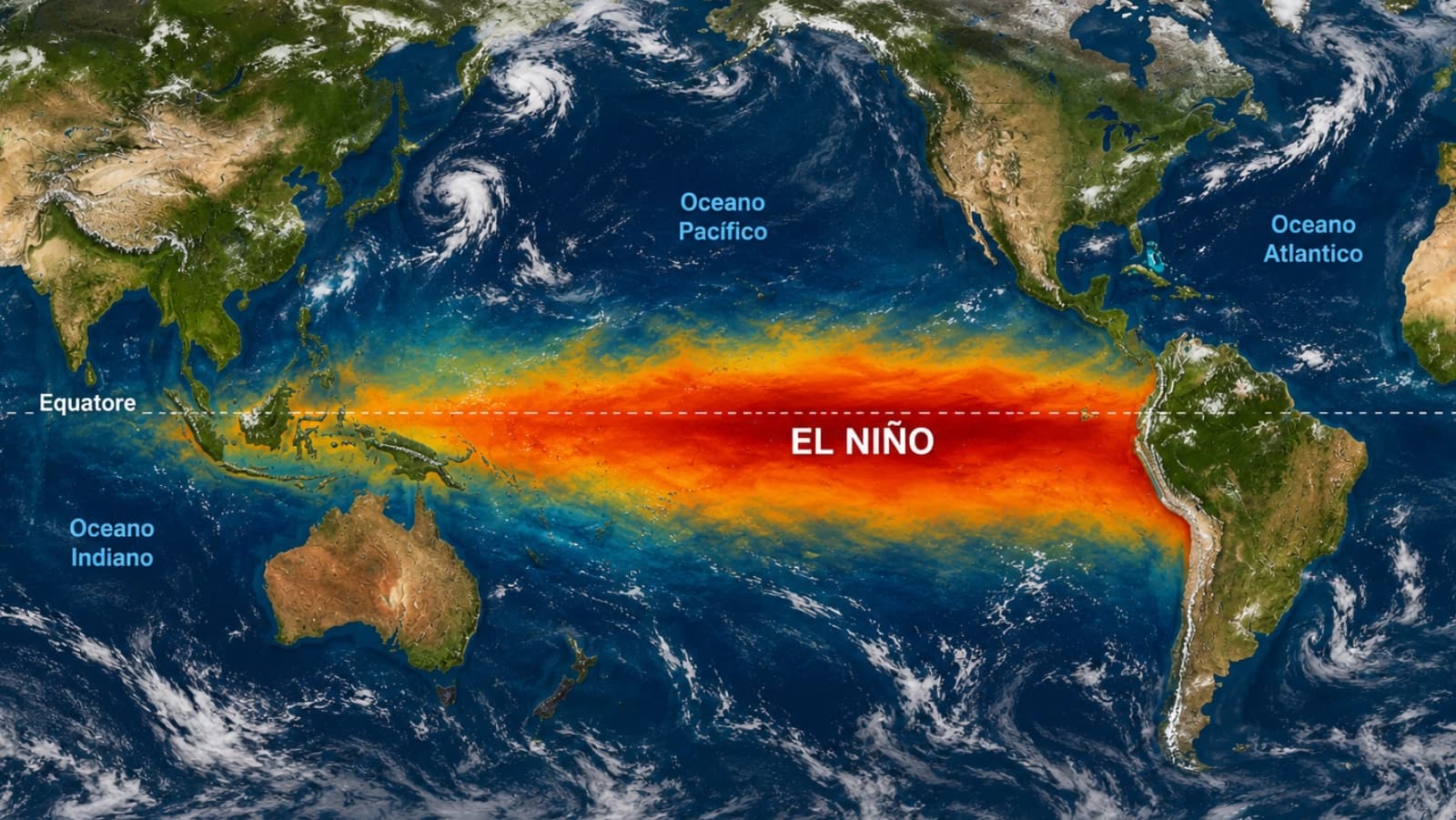 El Niño si intensifica, l'Onu avverte: «Rischio elevato per il clima mondiale nei prossimi mesi»